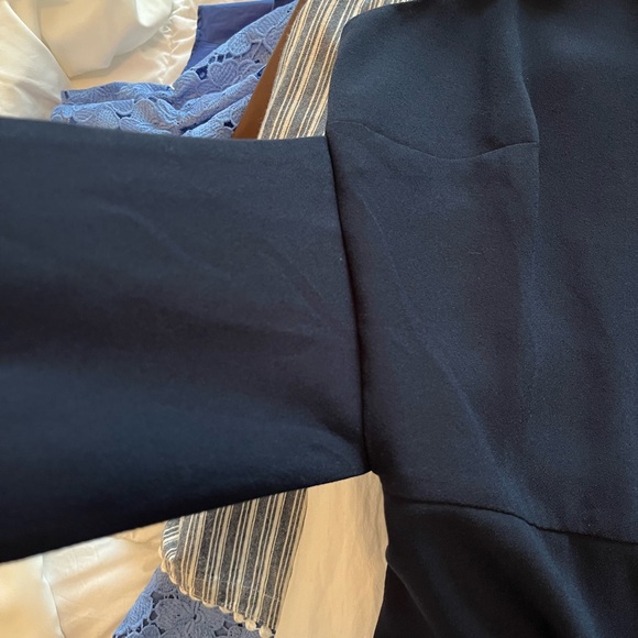 NWT LOFT Navy V-back V-front fully lined wide-leg jumpsuit - Picture 5 of 6